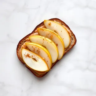 Pear and Almond Butter Toast with Cinnamon