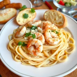 Garlic Shrimp Fettuccine