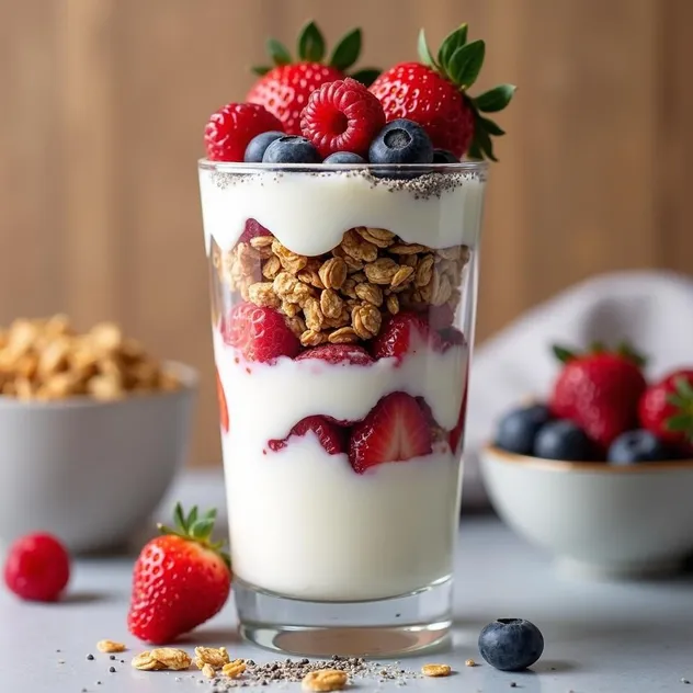 Greek Yogurt and Berry Parfait with Granola