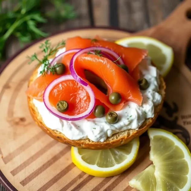 Smoked Salmon Bagel with Dill Cream Cheese