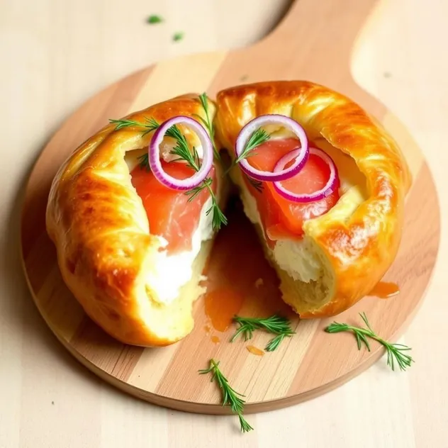 Smoked Salmon and Cream Cheese Pastry