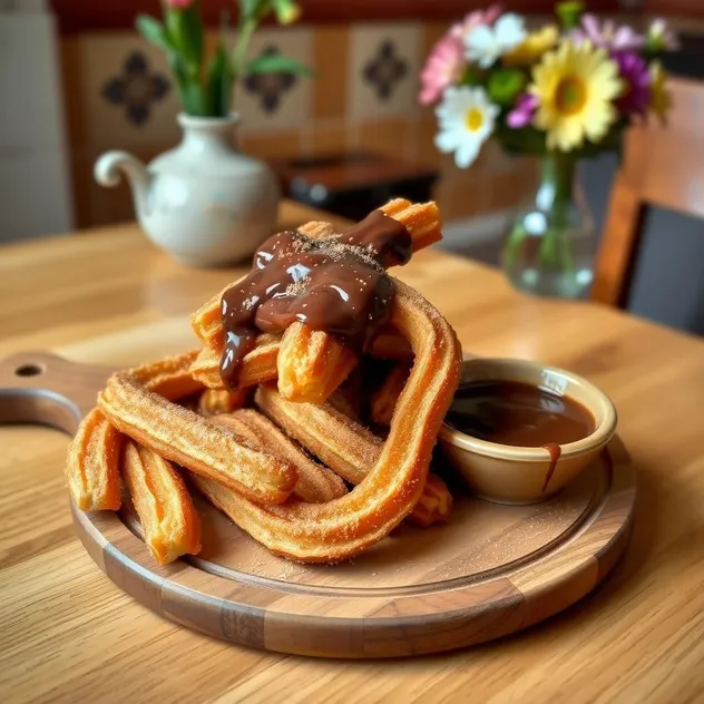 Cinnamon Sugar Churros with Chocolate Dipping Sauce