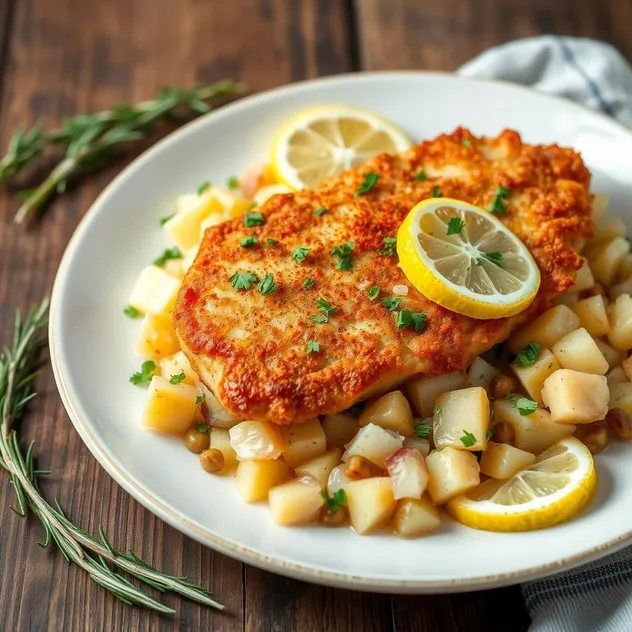 Pork Schnitzel with Warm Potato Salad