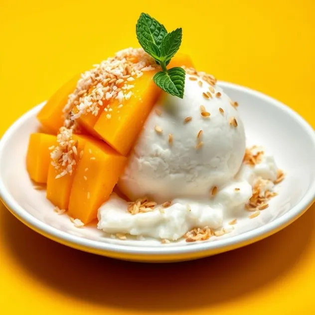 Coconut Mango Sticky Rice Ice Cream