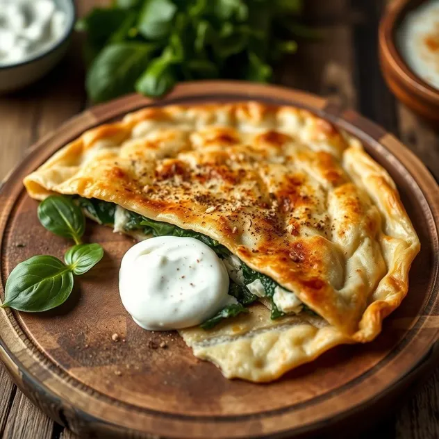 Spinach and Feta Gozleme