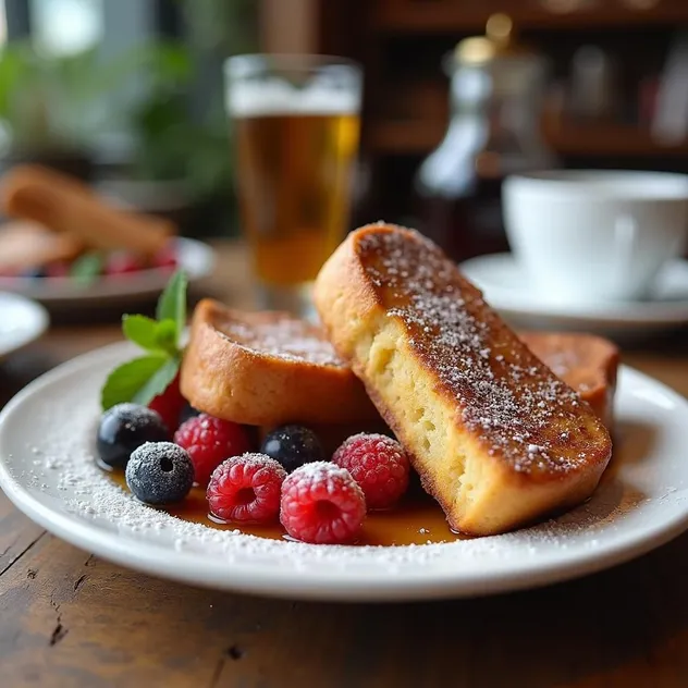 Cinnamon French Toast Sticks with Fresh Berries