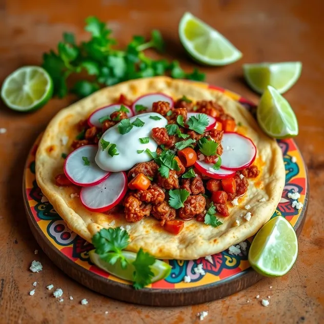 Mexican Sopes with Chorizo and Sliced Radishes