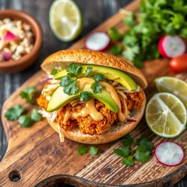 Mexican Fried Chicken Torta