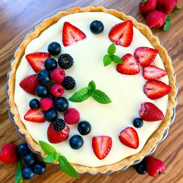 Vanilla Custard and Berry Tart