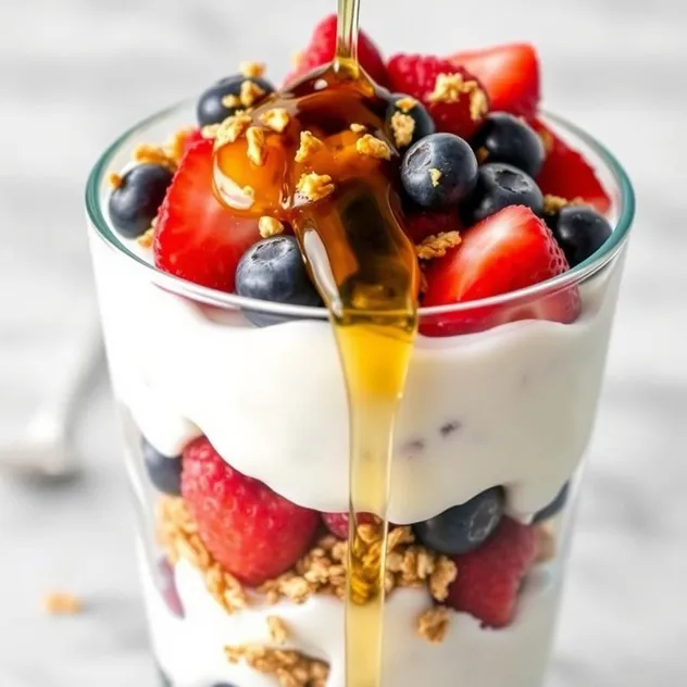 Greek Yogurt Parfait with Granola and Honey