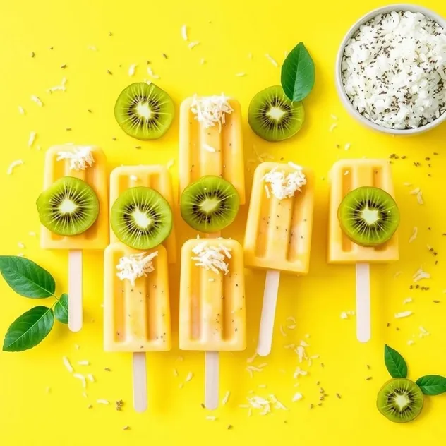 Kiwi and Coconut Chia Popsicles