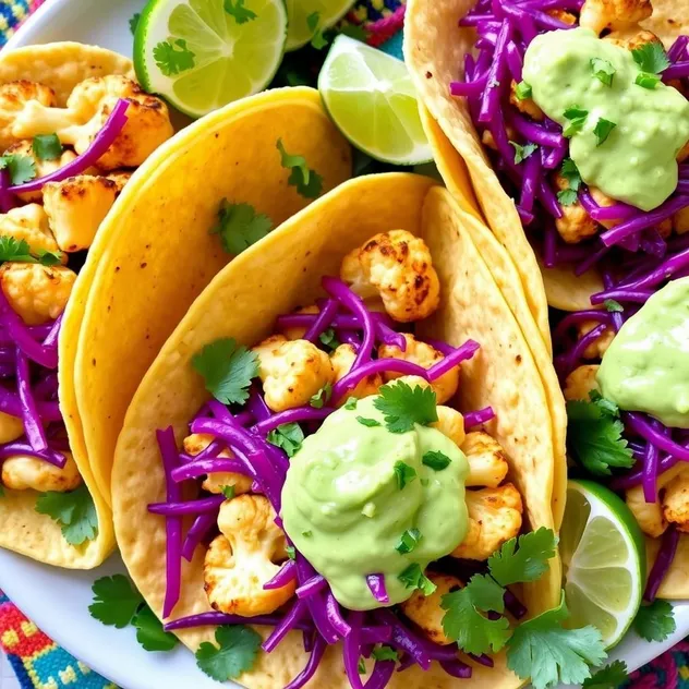 Vegan Cauliflower Tacos with Avocado Cream