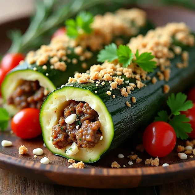 Stuffed Zucchini with Ground Beef