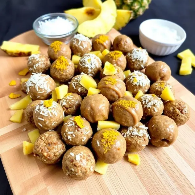 Pineapple Coconut Protein Balls