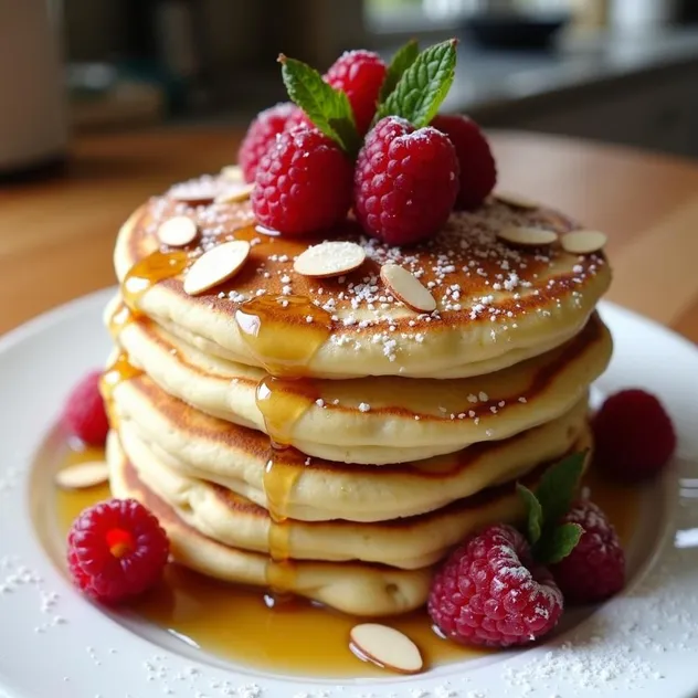 Raspberry Almond Pancakes