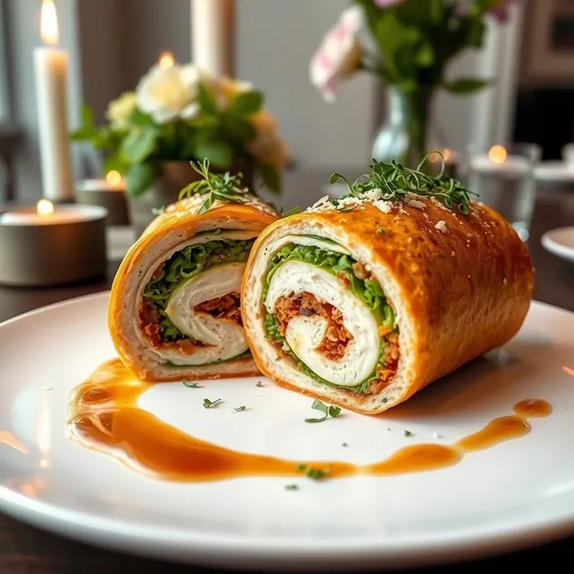 Chicken Fillet Roll with Mushroom and Spinach Filling