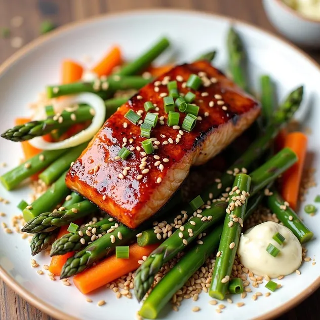 Teriyaki Salmon with Steamed Vegetables