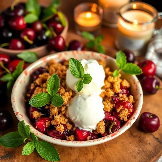 Grilled Cherry Crisp