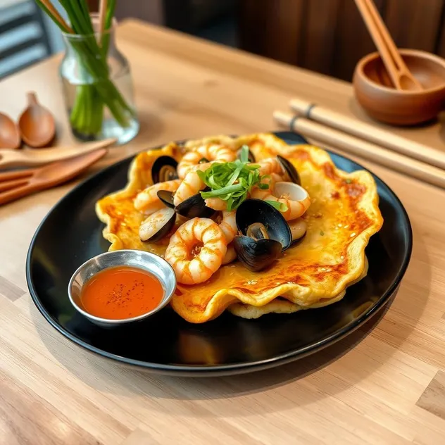 Haemul Pajeon (Korean-Style Seafood and Scallion Pancake)