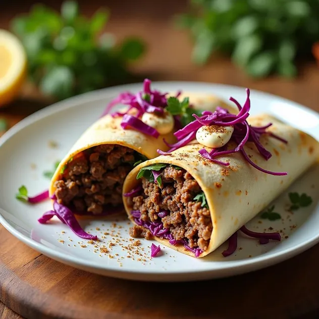 Beef and Cabbage Wrap