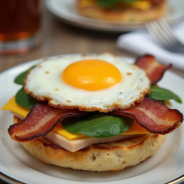 Breakfast Sandwich with Turkey and Spinach Recipe