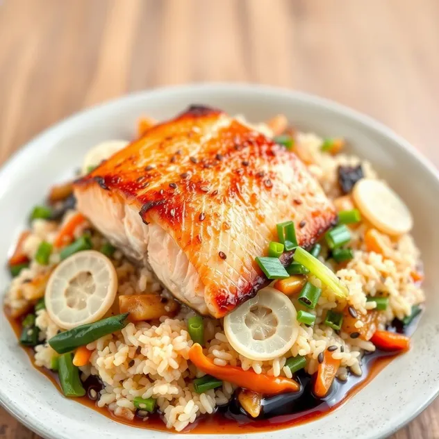 Pan-Seared Salmon Rice Bowl