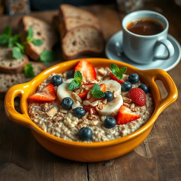 Baked Oats with Fresh Fruits and Nuts