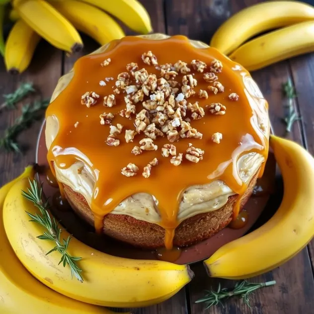 Moist Banana Cake with Caramel Glaze