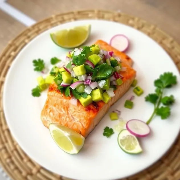 Grilled Salmon with Avocado Salsa