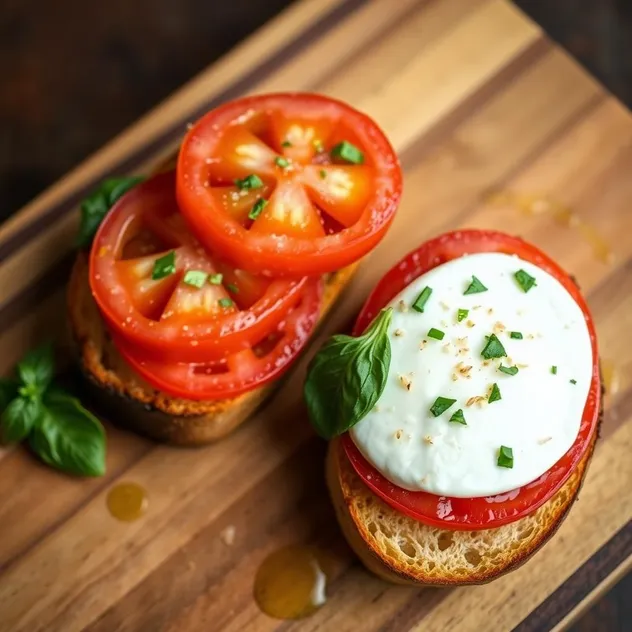 Bruschetta with Fresh Tomato and Mozzarella