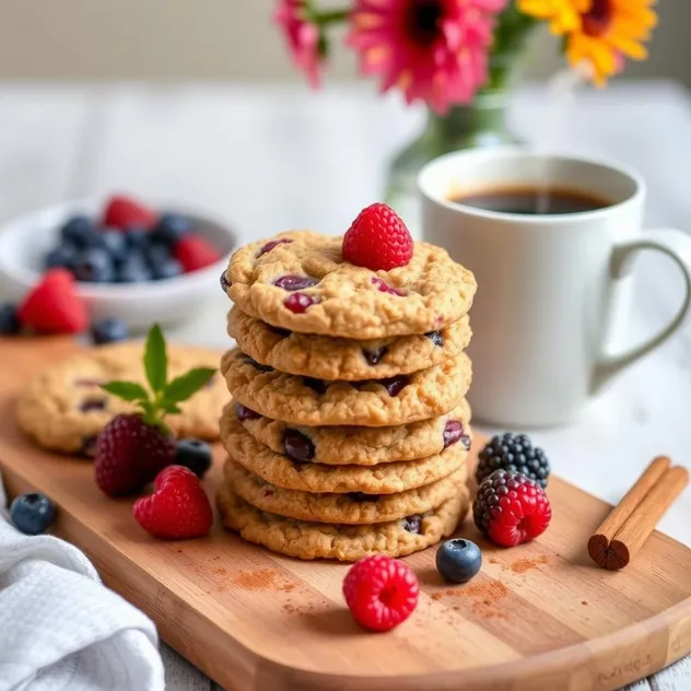 Berry and Oatmeal Breakfast Cookies