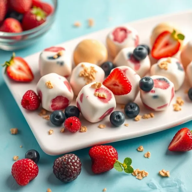 Frozen Yogurt Bites with Mixed Berries