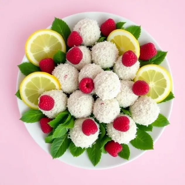 Raspberry Lemon Coconut Bliss Balls