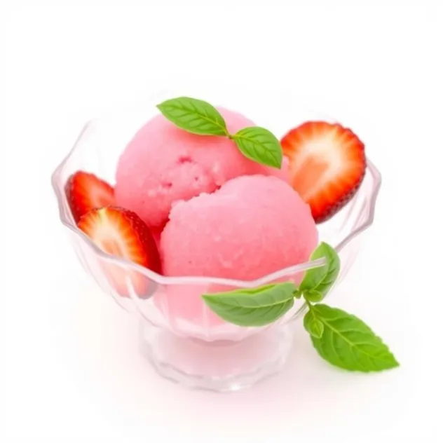 Strawberry Basil Sorbet