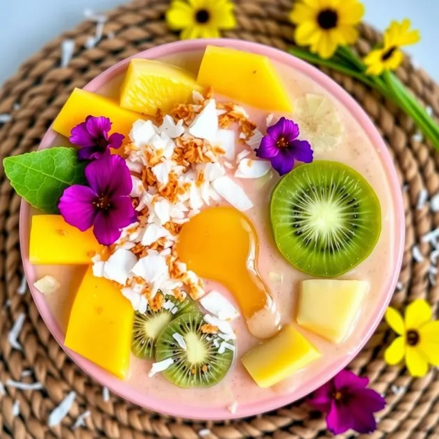 Tropical Smoothie Bowl with Coconut Flakes