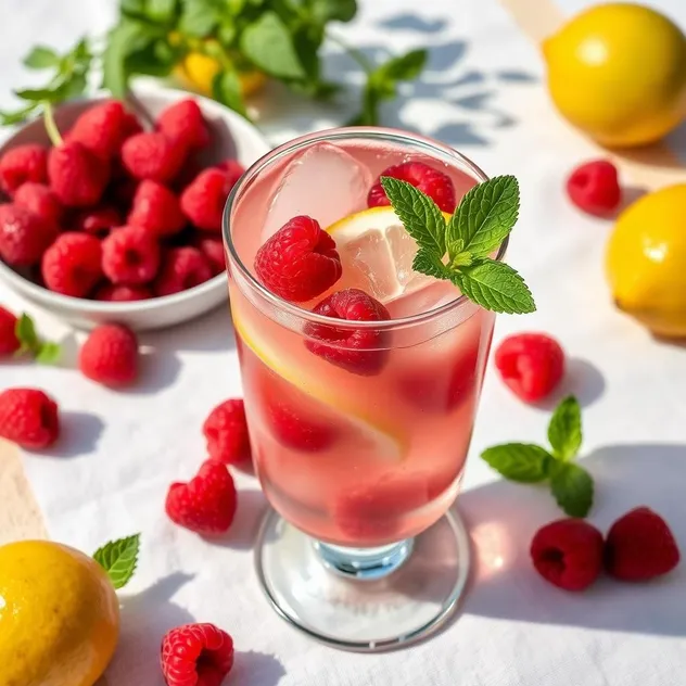 Raspberry Lemon Sparkling Water Refresher