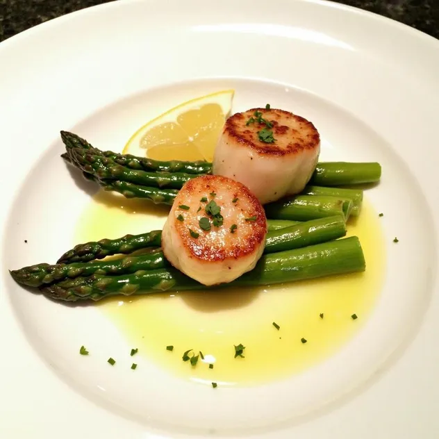 Lemon Butter Scallops with Asparagus