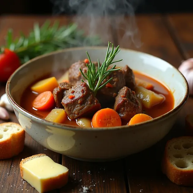 Braised Lamb Stew with Rosemary and Garlic