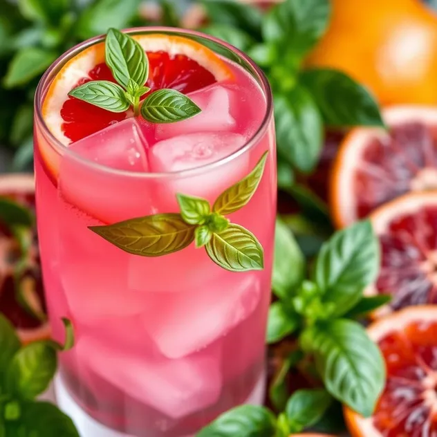 Blood Orange Iced Tea with Basil