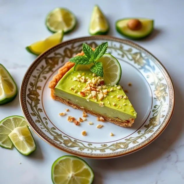 Avocado Lime Tart with Almond Crust