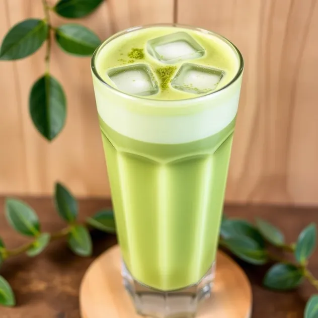 Iced Matcha Latte with Almond Milk