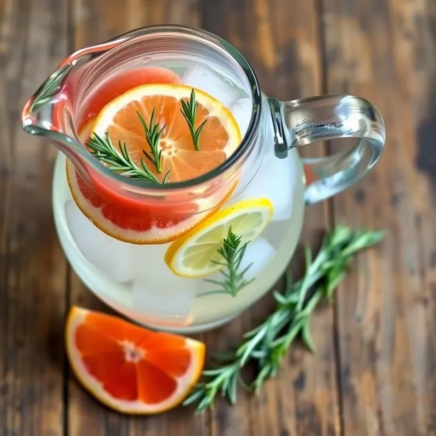 Grapefruit and Rosemary Infused Water