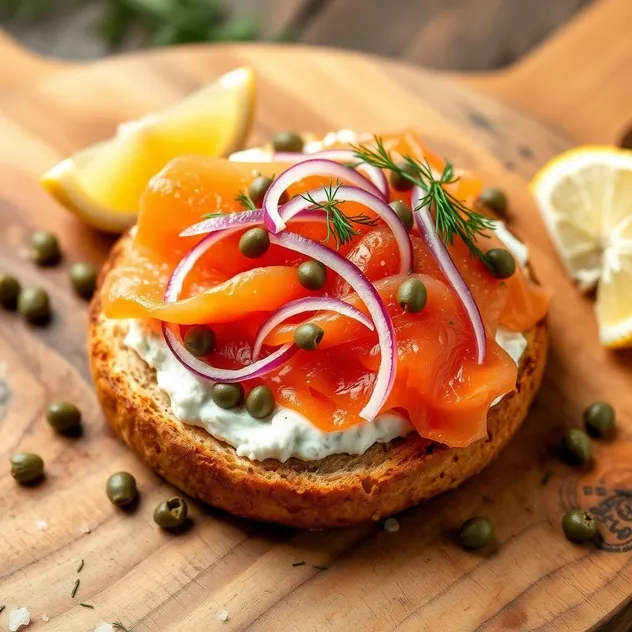 Smoked Salmon and Cream Cheese Bagel