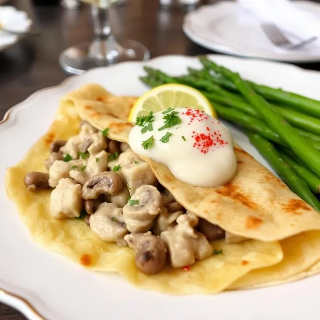 Chicken and Mushroom Crêpes