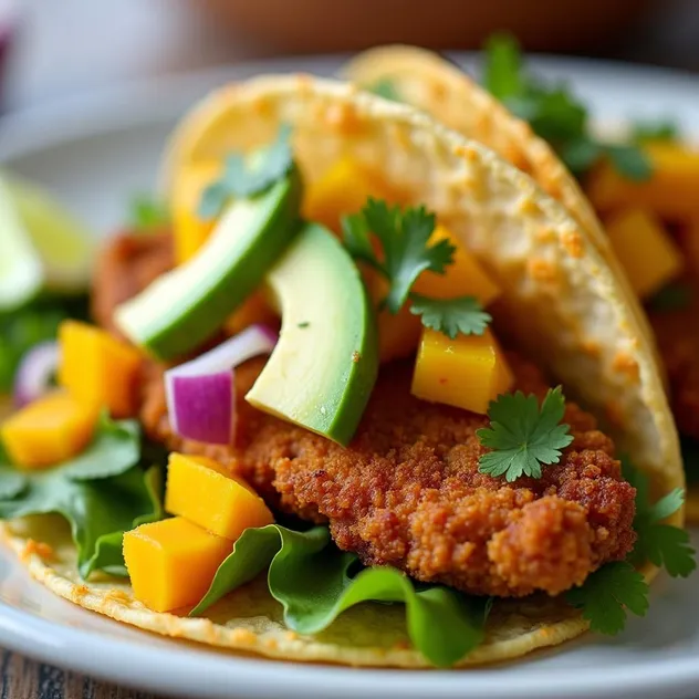 Crispy Fish Tacos with Mango Salsa