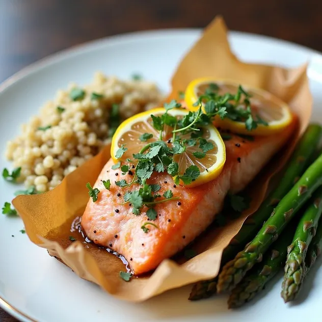 Salmon en Papillote with Lemon, Herbs, and Vegetables