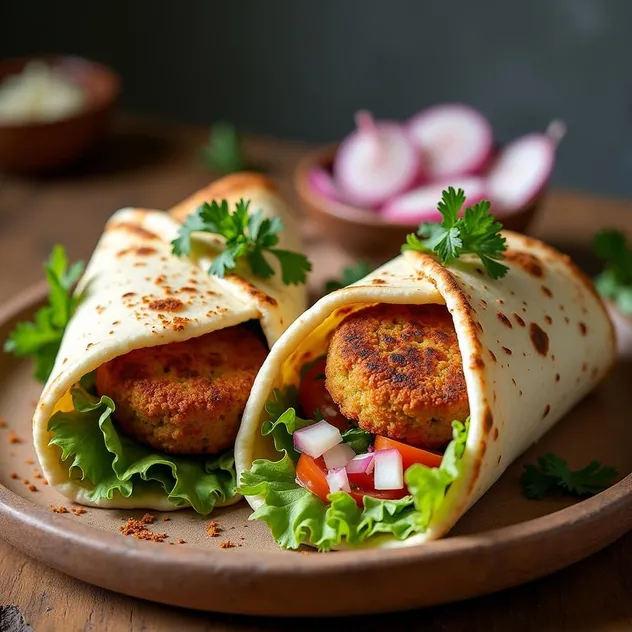 Falafel Wrap with Tahini Sauce