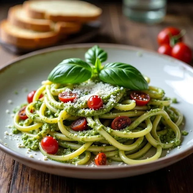 Pesto Pasta with Sun-Dried Tomatoes Recipe