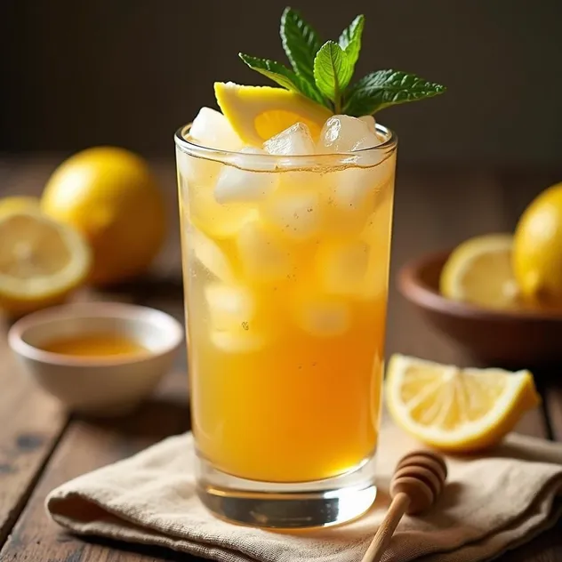 Iced Ginger Lemon Tea with Honey