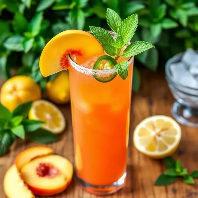 Spicy Peach Jalapeño Lemonade